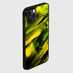 Чехол для iPhone 12 Pro Max Мазки краски цвета лайм, цвет: 3D-черный — фото 2
