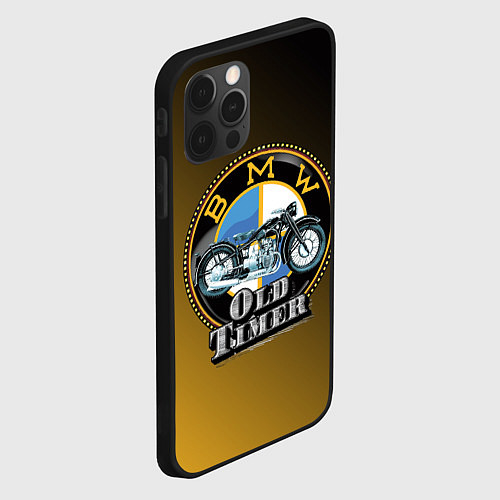 Чехол iPhone 12 Pro Max Ретро мотоцикл BMW / 3D-Черный – фото 2