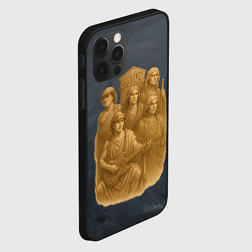 Чехол iPhone 12 Pro Max ACDC старинный памятник группе / 3D-Черный – фото 2