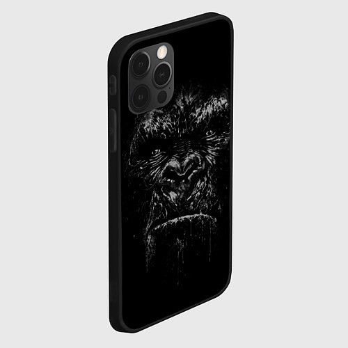 Чехол iPhone 12 Pro Max Gorilla face in the dark / 3D-Черный – фото 2