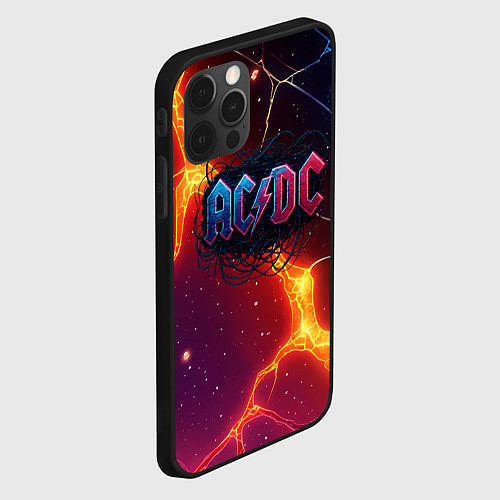 Чехол iPhone 12 Pro Max ACDC логотип в градиенте / 3D-Черный – фото 2