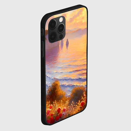 Чехол iPhone 12 Pro Max Рассветный залив / 3D-Черный – фото 2