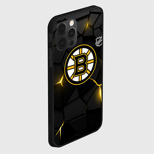 Чехол iPhone 12 Pro Max Бостон Брюинз - плиты с подсветкой / 3D-Черный – фото 2