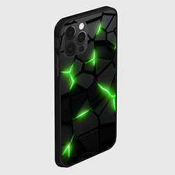 Чехол для iPhone 12 Pro Max Зеленая неоновая броня, цвет: 3D-черный — фото 2