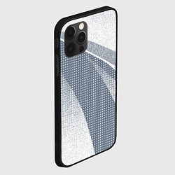 Чехол для iPhone 12 Pro Max Светлый серо-голубой текстурированный с полосой, цвет: 3D-черный — фото 2