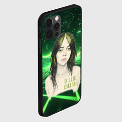 Чехол для iPhone 12 Pro Max Билли Айлиш нарисована с зелеными волосами, цвет: 3D-черный — фото 2
