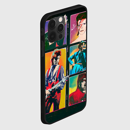 Чехол iPhone 12 Pro Max David Bowie vintage collage / 3D-Черный – фото 2