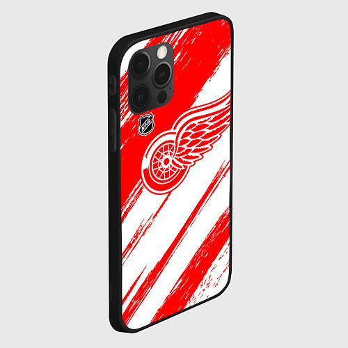 Чехол iPhone 12 Pro Max Детройт Ред Уингз - брызги красок / 3D-Черный – фото 2