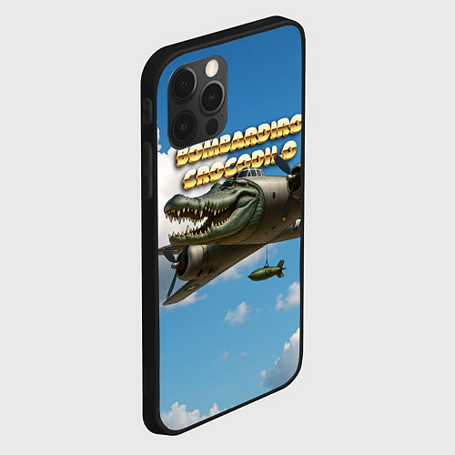 Чехол iPhone 12 Pro Max Bombardino Crocodillo мем / 3D-Черный – фото 2