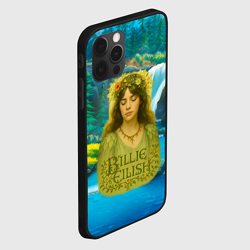 Чехол iPhone 12 Pro Max Билли Айлиш на фоне природы / 3D-Черный – фото 2