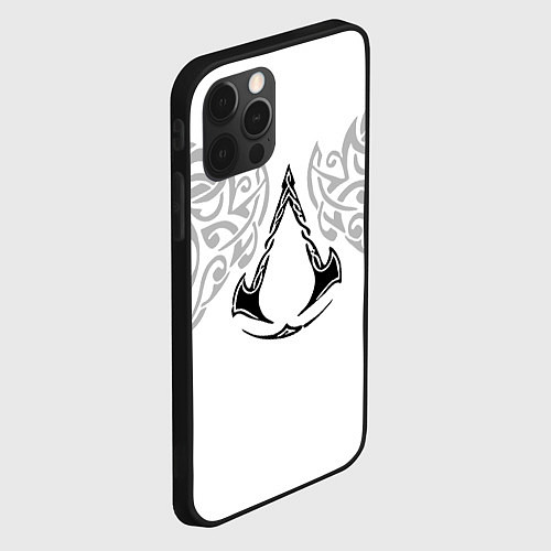 Чехол iPhone 12 Pro Max Ассасин Крид - узор ворон / 3D-Черный – фото 2