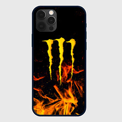Чехол для iPhone 12 Pro Max Monster energy orange fire, цвет: 3D-черный