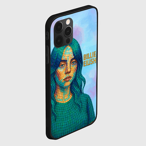 Чехол iPhone 12 Pro Max Билли Айлиш из мозаики / 3D-Черный – фото 2