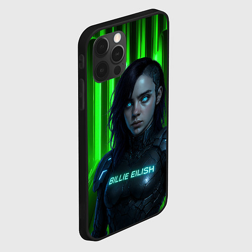 Чехол iPhone 12 Pro Max Билли Айлиш космический костюм / 3D-Черный – фото 2