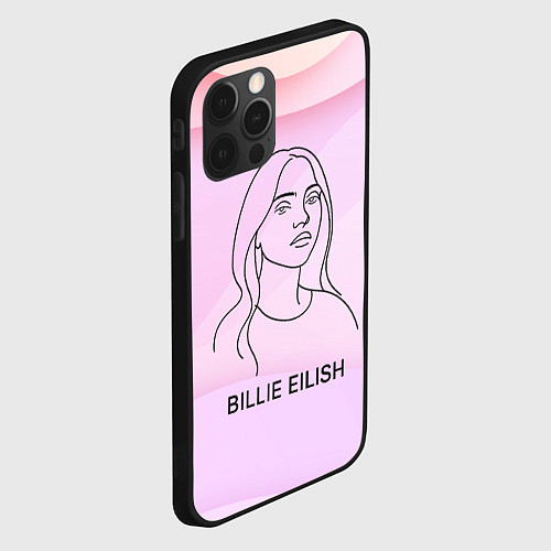 Чехол iPhone 12 Pro Max Билли Айлиш из линии - минимализм / 3D-Черный – фото 2