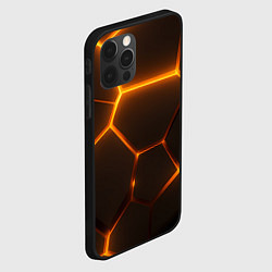 Чехол для iPhone 12 Pro Max Оранжевое свечение текстура, цвет: 3D-черный — фото 2