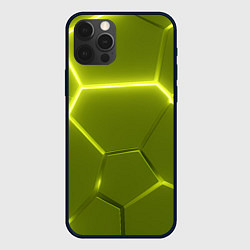Чехол для iPhone 12 Pro Max Салатовые плиты с неоном, цвет: 3D-черный