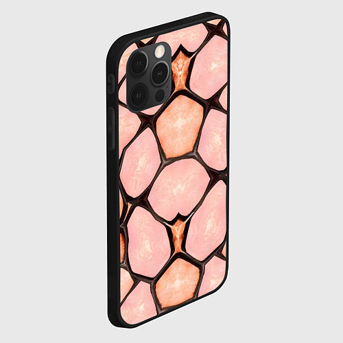 Чехол iPhone 12 Pro Max Розовые пятна жирафа / 3D-Черный – фото 2