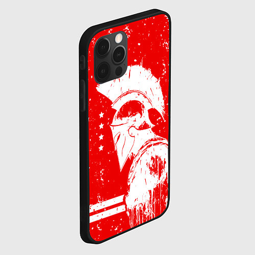 Чехол iPhone 12 Pro Max Спартак - воин спарты / 3D-Черный – фото 2