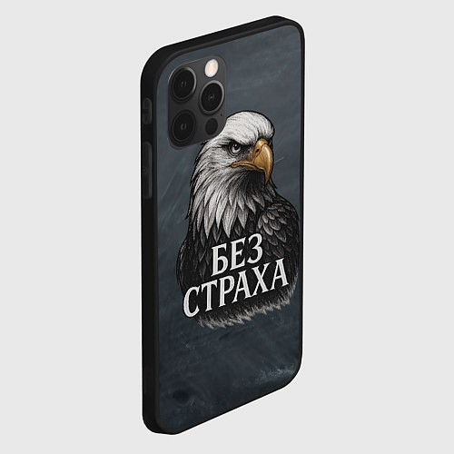 Чехол iPhone 12 Pro Max Без страха - орел / 3D-Черный – фото 2