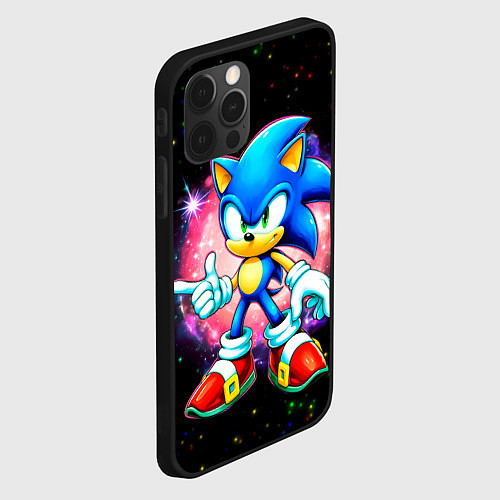 Чехол iPhone 12 Pro Max Sonic in space / 3D-Черный – фото 2