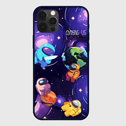 Чехол для iPhone 12 Pro Max Among Us космос, цвет: 3D-черный