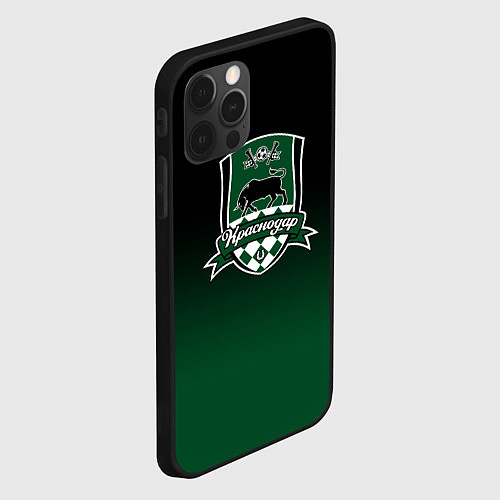 Чехол iPhone 12 Pro Max ФК Краснодар - градиент / 3D-Черный – фото 2