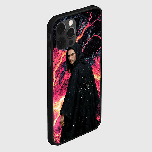 Чехол iPhone 12 Pro Max Bones в мантии со звездами / 3D-Черный – фото 2