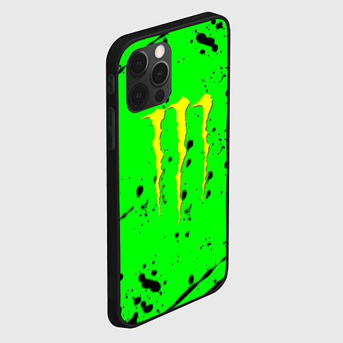 Чехол iPhone 12 Pro Max Monster energy кислотные брызги / 3D-Черный – фото 2