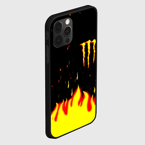Чехол iPhone 12 Pro Max Monster energy fire steel / 3D-Черный – фото 2