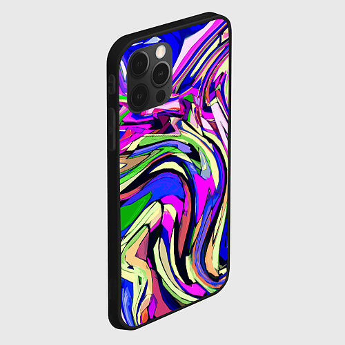 Чехол iPhone 12 Pro Max Абстракция пластика синий / 3D-Черный – фото 2