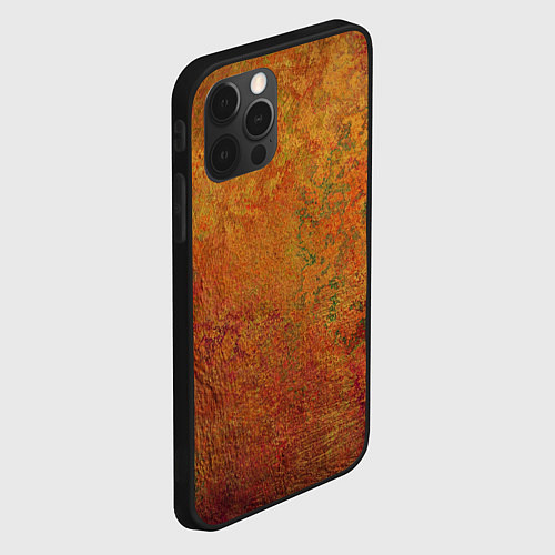 Чехол iPhone 12 Pro Max Абстракция - dark red old wall / 3D-Черный – фото 2