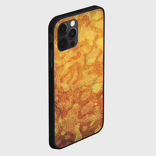 Чехол iPhone 12 Pro Max Абстракция - orange camouflage / 3D-Черный – фото 2