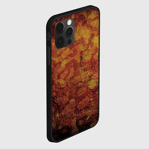 Чехол iPhone 12 Pro Max Абстракция - desert camouflage / 3D-Черный – фото 2