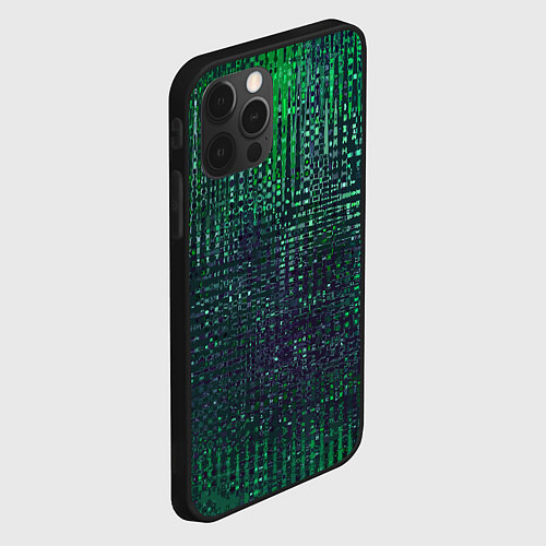 Чехол iPhone 12 Pro Max Текстурный тёмный сине-зелёный / 3D-Черный – фото 2