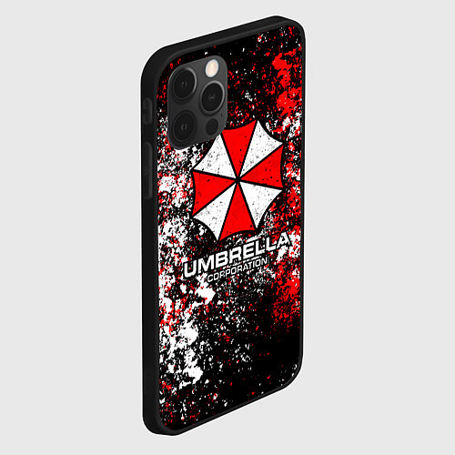 Чехол iPhone 12 Pro Max Амбрелла текстура хаоса / 3D-Черный – фото 2