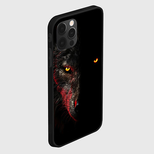 Чехол iPhone 12 Pro Max Тень волка / 3D-Черный – фото 2