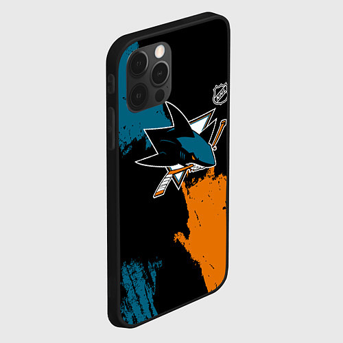 Чехол iPhone 12 Pro Max Сан Хосе Шаркс - два цвета / 3D-Черный – фото 2