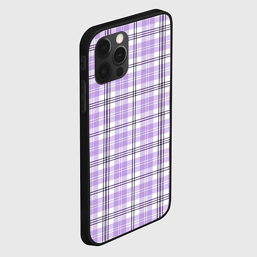 Чехол iPhone 12 Pro Max Checkered light purple / 3D-Черный – фото 2