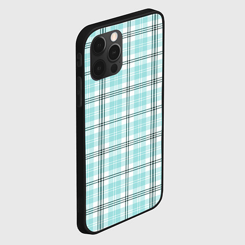 Чехол iPhone 12 Pro Max Checkered light blue / 3D-Черный – фото 2