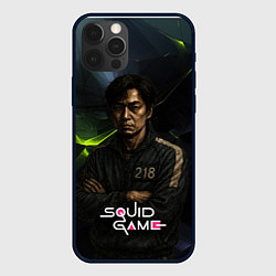 Чехол для iPhone 12 Pro Max Игра в кальмара - игрок 218 скрещивает руки, цвет: 3D-черный