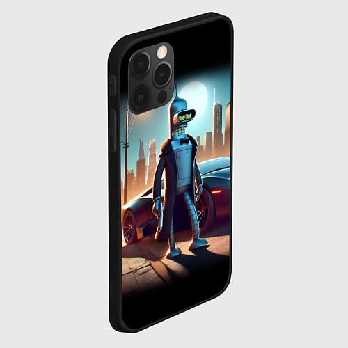 Чехол iPhone 12 Pro Max Бендер с пистолетом - Нью-Йоркская мафия / 3D-Черный – фото 2