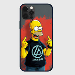 Чехол для iPhone 12 Pro Max Гомер в футболке Linkin Park, цвет: 3D-черный