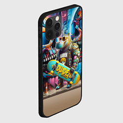 Чехол для iPhone 12 Pro Max Hippo with longboard - graffiti, цвет: 3D-черный — фото 2