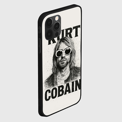 Чехол iPhone 12 Pro Max Kurt Cobain - grunge-art / 3D-Черный – фото 2