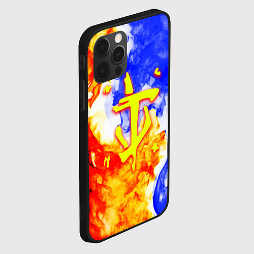 Чехол iPhone 12 Pro Max Doom битва огня / 3D-Черный – фото 2