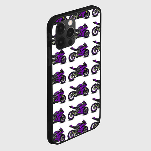 Чехол iPhone 12 Pro Max Motorcycle purple / 3D-Черный – фото 2