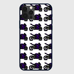 Чехол для iPhone 12 Pro Max The motorcycle is dark purple, цвет: 3D-черный