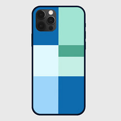 Чехол для iPhone 12 Pro Max Мятное небо колор-блок, цвет: 3D-черный