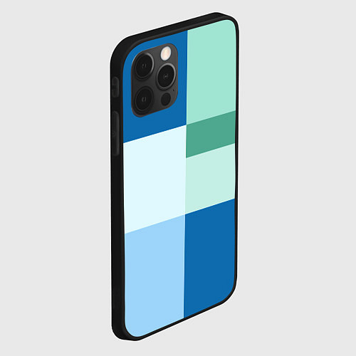 Чехол iPhone 12 Pro Max Мятное небо колор-блок / 3D-Черный – фото 2